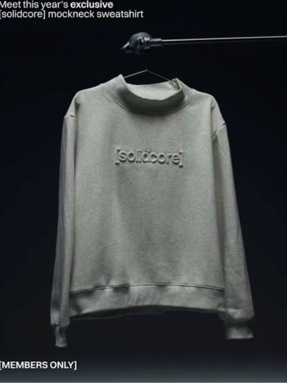 Solidcore UNISEX members only crewneck Sweatshirt in Light Gray